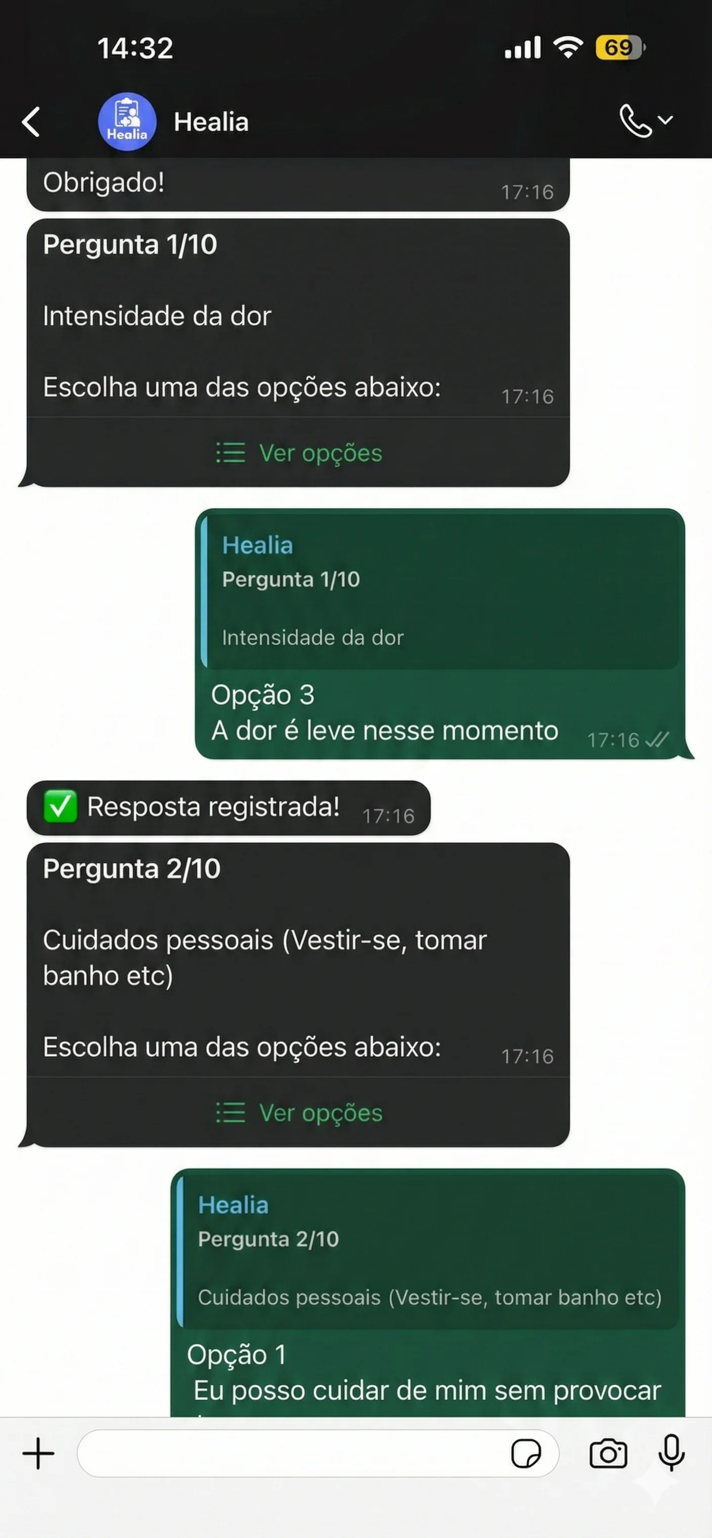 WhatsApp com pergunta do formulário